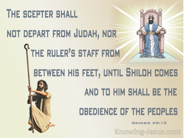 Genesis 49:10 The Scepter Shall Not Depart From Judah (gray)